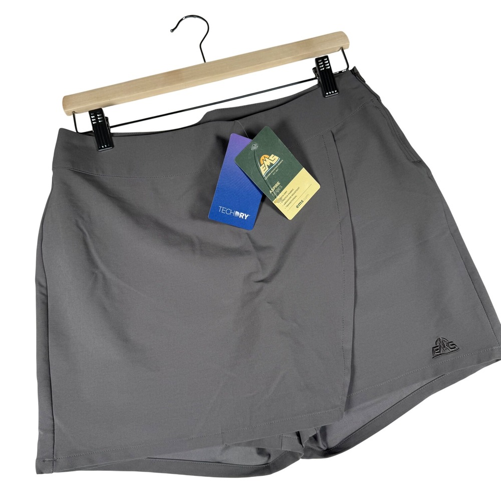 EMS Eastern Mountain Sports NWT Aspire Envelope Skort Grey TechDry‎ Womens 4
